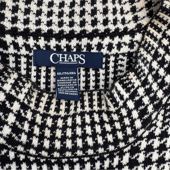 Chaps Elegant Black and White Plaid Sweater Dress Size XXL - Picture 6 of 16